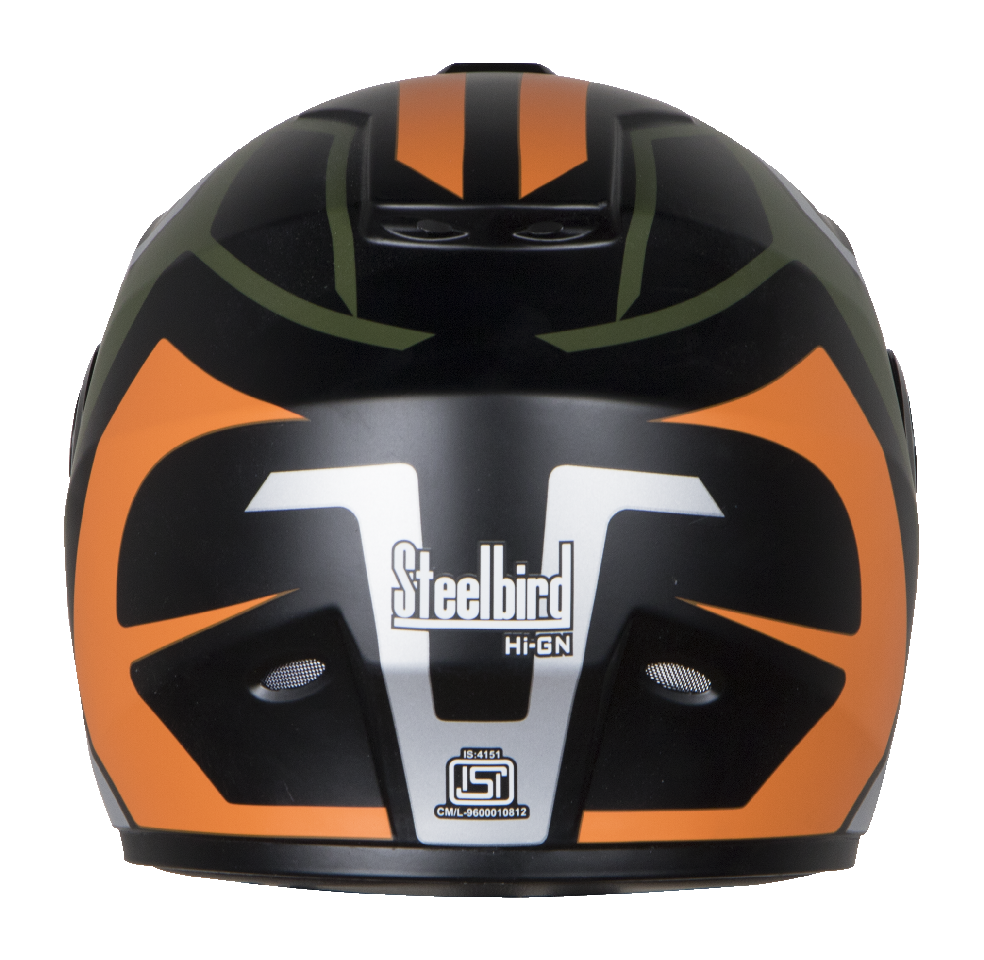 SBH-11 Alpha Beta Mat Battle Green With Orange ( Fitted With Clear Visor Extra Smoke Visor Free)